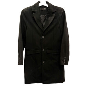 JF J.Ferrar Mens Topcoat Small Black Water Resistant Midweight ✨NEW✨ $240 Retail
